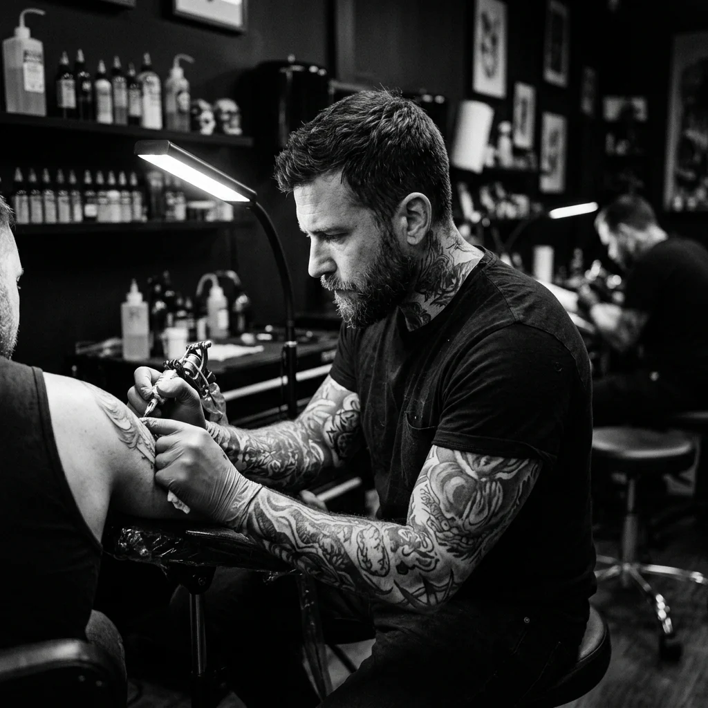 Alex Muntele - Artist tatuator rezident la Muntele Tattoo Cluj-Napoca, specializat în realism și black and grey