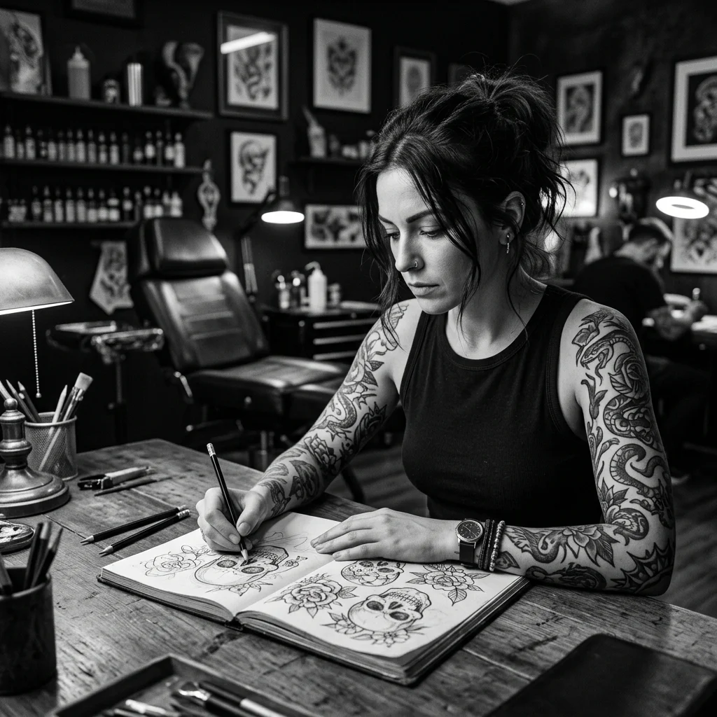 Alexandra Sasha - Artist tatuator rezident la Muntele Tattoo Cluj-Napoca, specializată în fine line și botanice